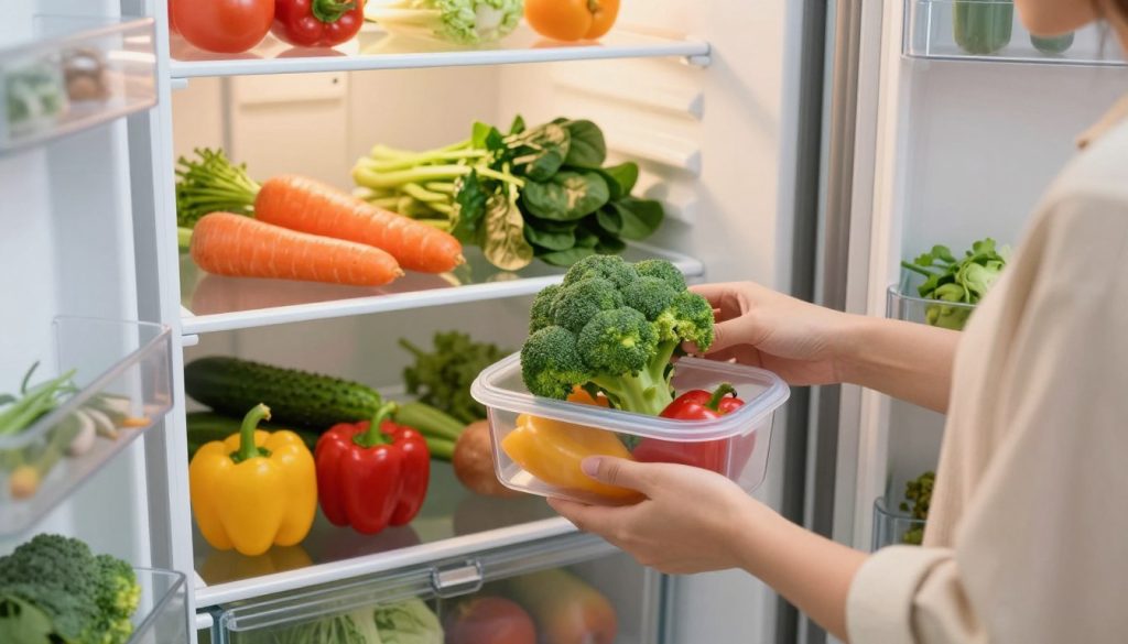 menyimpan sayur di kulkas